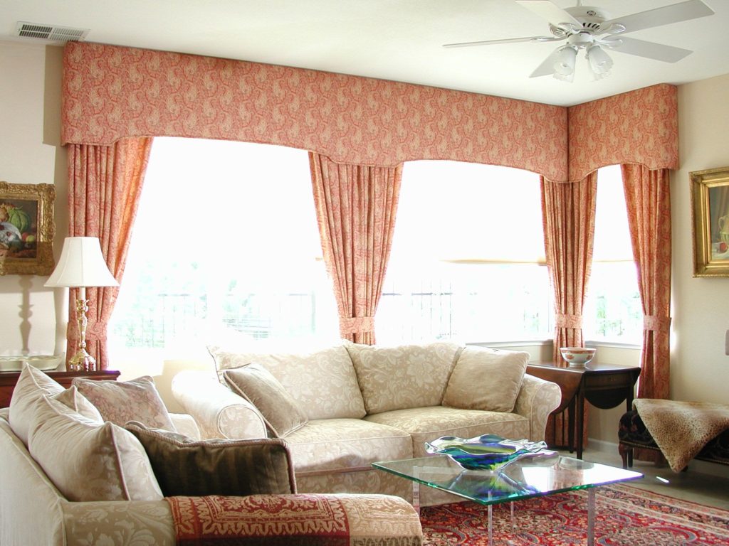 window treatment  is drapery side panels with cornices in Fairfield Ca 1